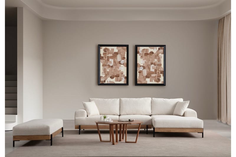 Eti Hjørnesofa 3-pers - Hvid - Møbler - Sofaer - Sofa med chaiselong - 4 personers sofa med chaiselong