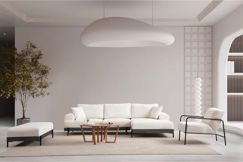 Eti Hjørnesofa 3-pers - Hvid - Møbler - Sofaer - Hjørnesofa