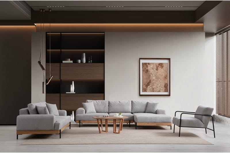 Eti Hjørnesofa 3-pers - Grå - Møbler - Sofaer - Hjørnesofa