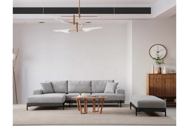 Eti Hjørnesofa 3-pers - Grå - Møbler - Sofaer - Sofa med chaiselong - 4 personers sofa med chaiselong