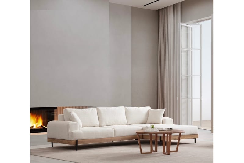 Eti Hjørnesofa 3-pers - Hvid - Møbler - Sofaer - Sofa med chaiselong - 4 personers sofa med chaiselong