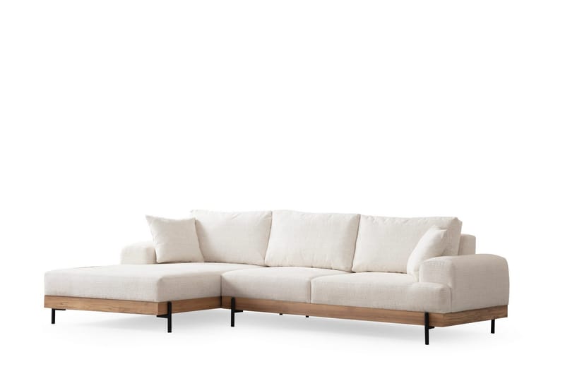 Eti Hjørnesofa 3-pers - Hvid - Møbler - Sofaer - Sofa med chaiselong - 4 personers sofa med chaiselong