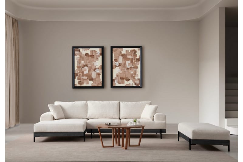 Eti Hjørnesofa 3-pers - Hvid - Møbler - Sofaer - Sofa med chaiselong - 4 personers sofa med chaiselong