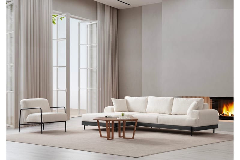 Eti Hjørnesofa 3-pers - Hvid - Møbler - Sofaer - Sofa med chaiselong - 4 personers sofa med chaiselong