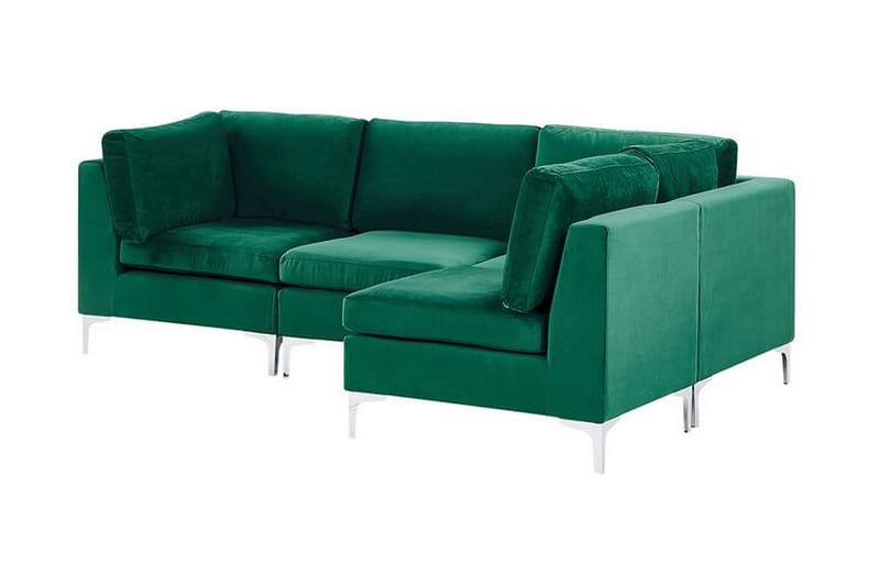 Evja 4-Pers. Hjørnesofa Venstre - Velour/Grøn - Møbler - Sofaer - Hjørnesofa