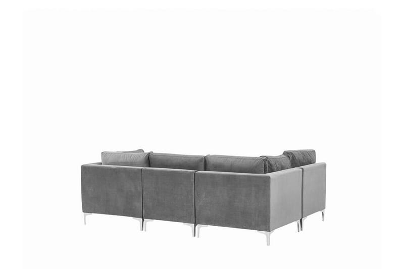 Evja 4-Pers. Hjørnesofa Højre - Velour/Grå - Møbler - Sofaer - Hjørnesofa
