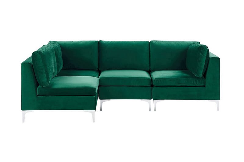 Evja 4-Pers. Hjørnesofa Højre - Velour/Grøn - Hjørnesofa