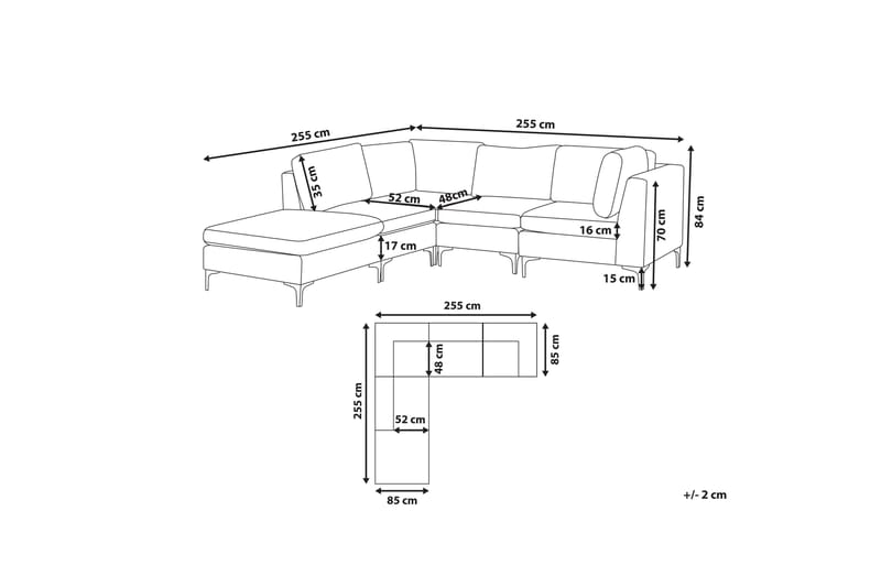 Evja 4-Pers. Hjørnesofa Højre med Fodskammel - Velour/Grøn - Møbler - Sofaer - Hjørnesofa