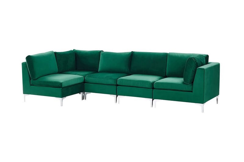 Evja 5-Pers. Hjørnesofa Højre - Velour/Grøn - Møbler - Sofaer - Hjørnesofa