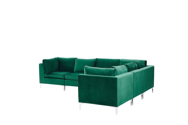 Evja 6-Pers. Hjørnesofa Venstre - Velour/Grøn - Møbler - Sofaer - Hjørnesofa