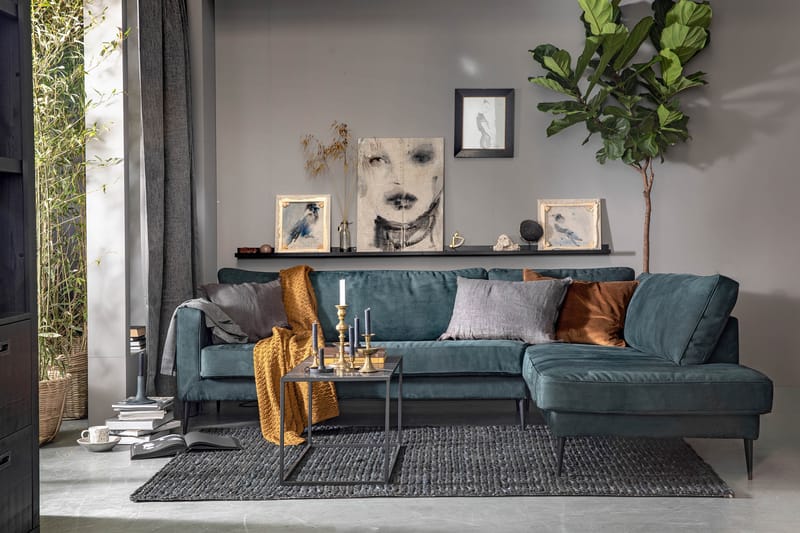 Ferrona Hjørnesofa højre - Blå - Møbler - Sofaer - Hjørnesofa