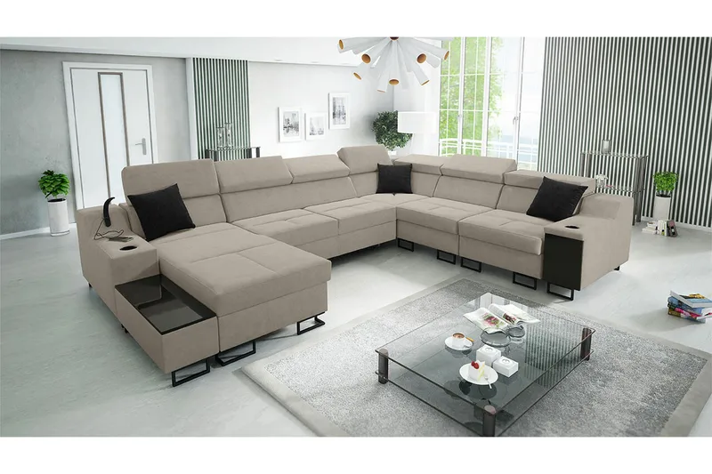 Galbally 5-sits Hörnsoffa beige - Møbler - Sofaer - Hjørnesofa