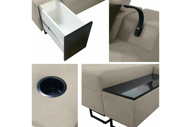 Galbally 5-sits Hörnsoffa beige - Møbler - Sofaer - Hjørnesofa