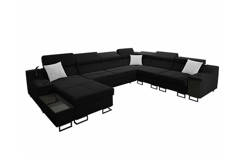 Galbally 5-sits Hörnsoffa Black, undefined