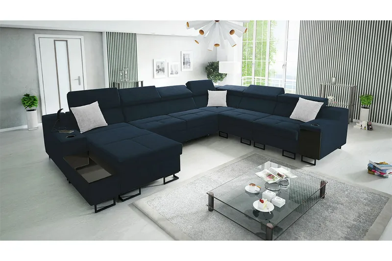 Galbally 5-sits Hörnsoffa Dark blue - Møbler - Sofaer - Hjørnesofa