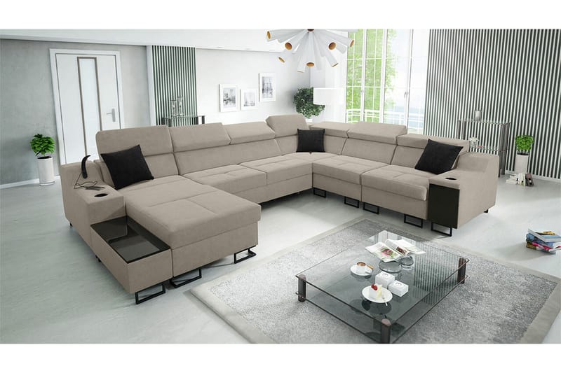 Galbally 5-sits Hörnsoffa NO_BRAND beige - Møbler - Sofaer - Hjørnesofa