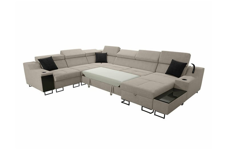 Galbally 5-sits Hörnsoffa NO_BRAND Black - Møbler - Sofaer - Sovesofaer - Hjørnesovesofa