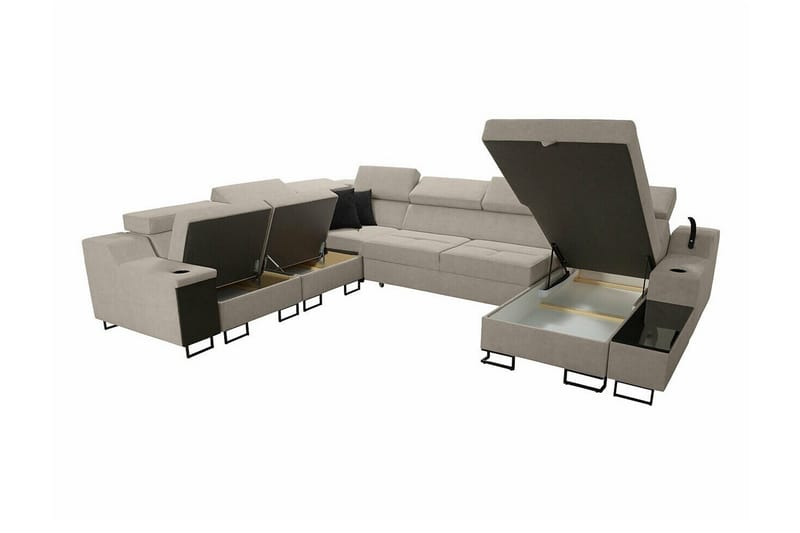Galbally 5-sits Hörnsoffa NO_BRAND Brown - Møbler - Sofaer - Hjørnesofa