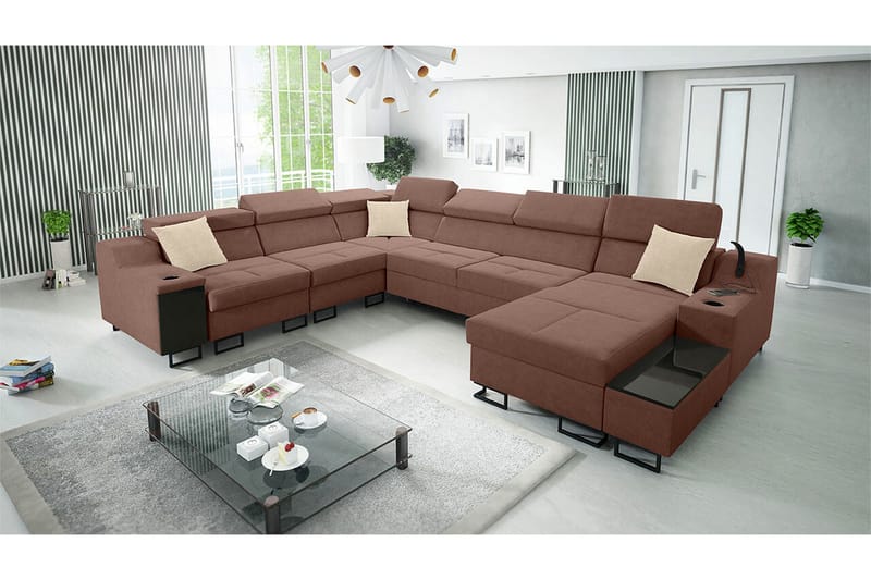 Galbally 5-sits Hörnsoffa NO_BRAND Brown - Møbler - Sofaer - Hjørnesofa