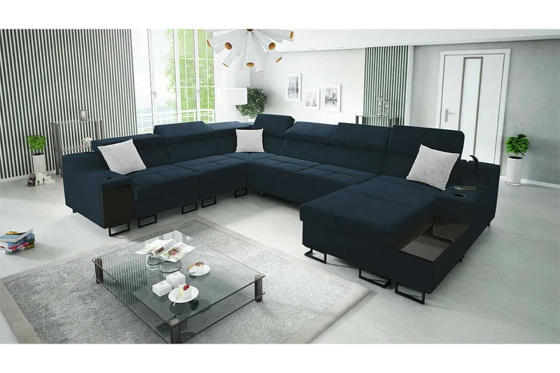 Galbally 5-sits Hörnsoffa NO_BRAND Dark blue - Møbler - Sofaer - Hjørnesofa