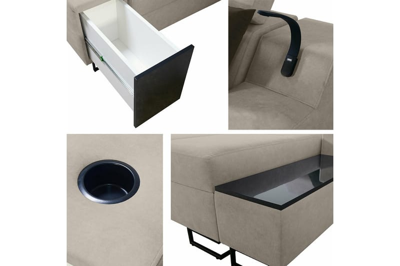 Galbally 5-personers hjørnesofa - Beige/Sort - Møbler - Sofaer - Hjørnesofa