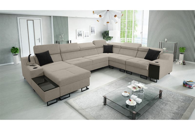 Galbally 5-personers hjørnesofa - Beige - Møbler - Sofaer - Hjørnesofa