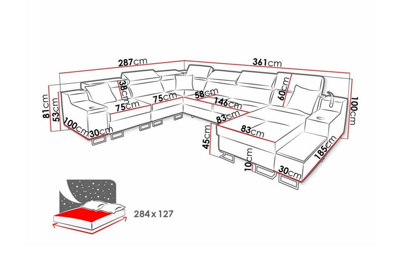 Galbally 5-personers hjørnesofa - Beige - Hjørnesofa