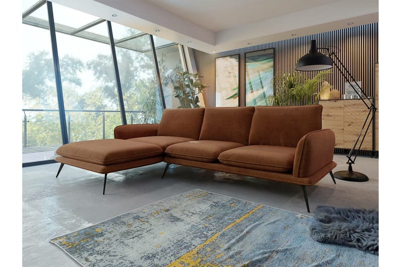 Graystone 3-sits Hörnsoffa Brown - Møbler - Sofaer - Sofa med chaiselong - 3 personers sofa med chaiselong