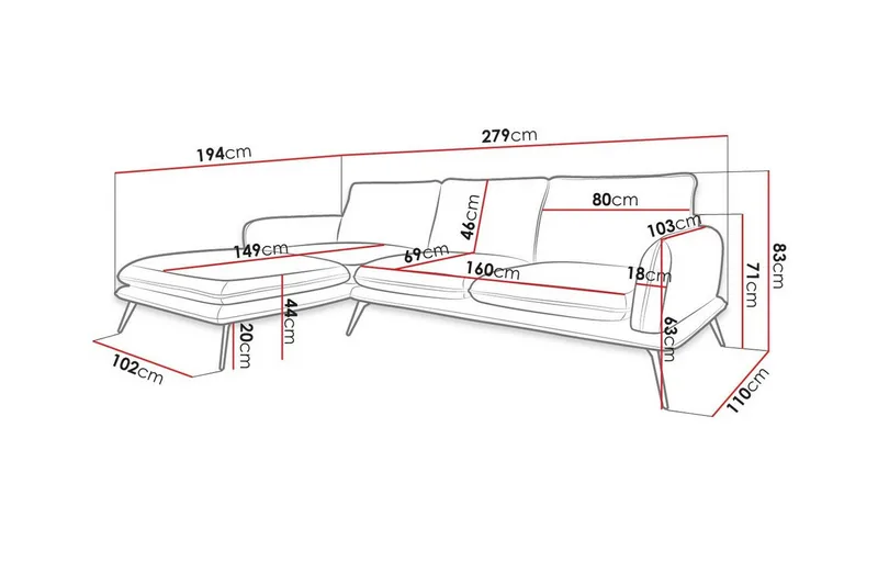 Graystone 3-sits Hörnsoffa Dark blue - Møbler - Sofaer - Hjørnesofa