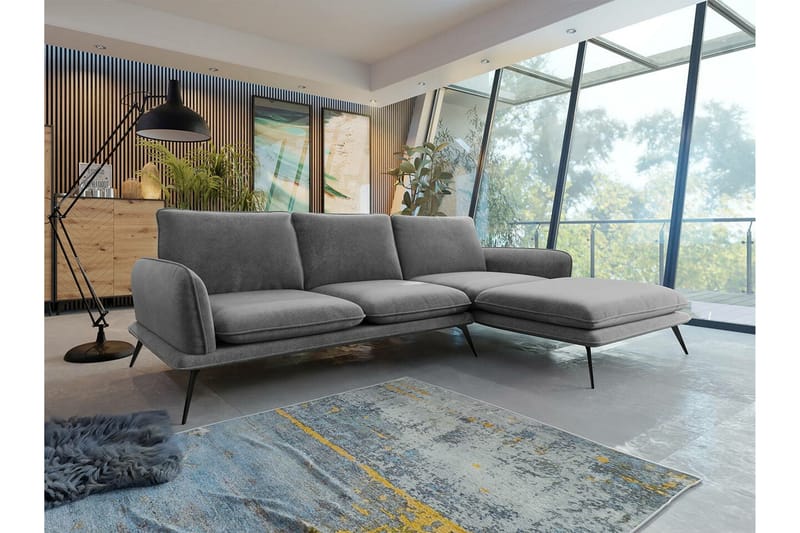 Graystone 3-pers. Hjørnesofa - Mørkegrå - Møbler - Sofaer - Sofa med chaiselong