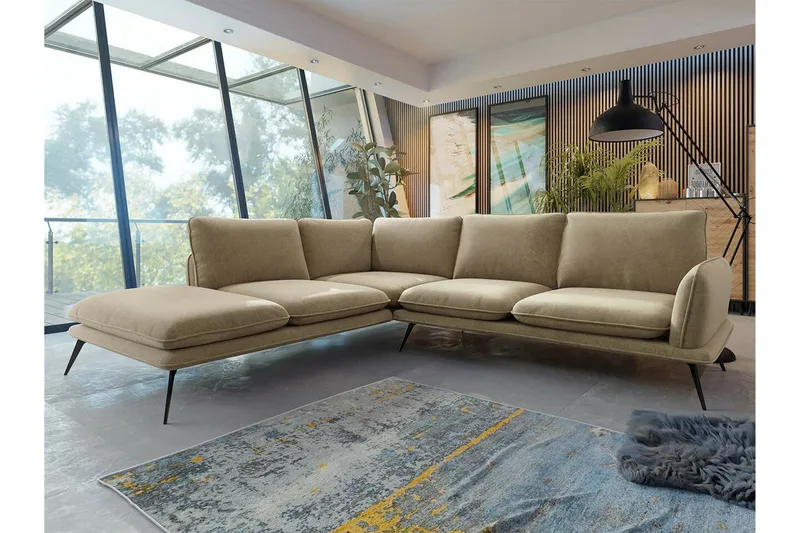 Graystone 4-sits Hörnsoffa Dark Beige/Mocca - Møbler - Sofaer - Hjørnesofa