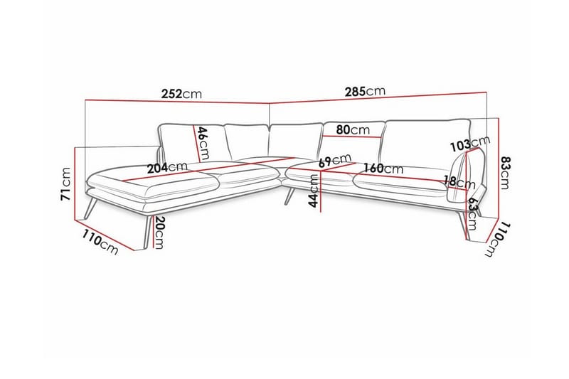 Graystone 4-pers. Hjørnesofa - Beige - Hjørnesofa