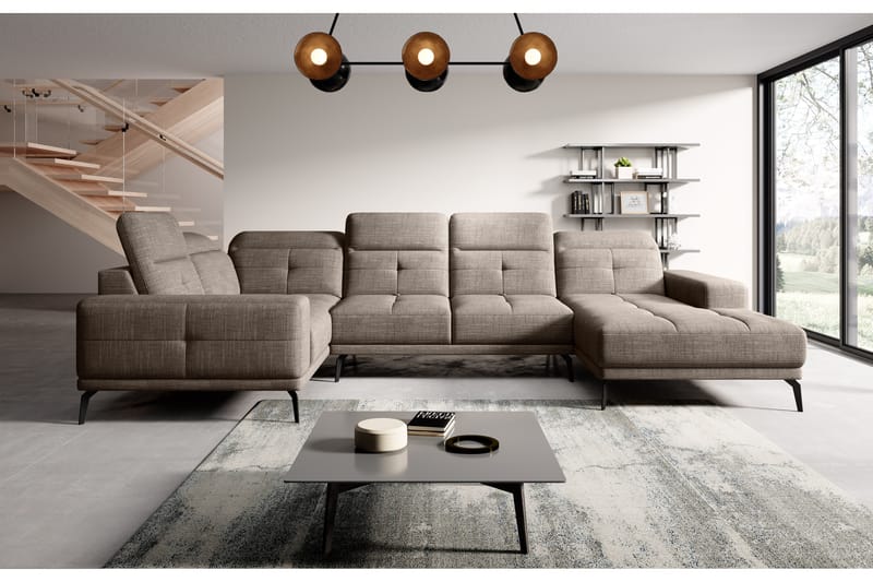 Hagglund Hjørnesofa m. Chaiselong - Beige - Hjørnesofa med chaiselong - Hjørnesofa