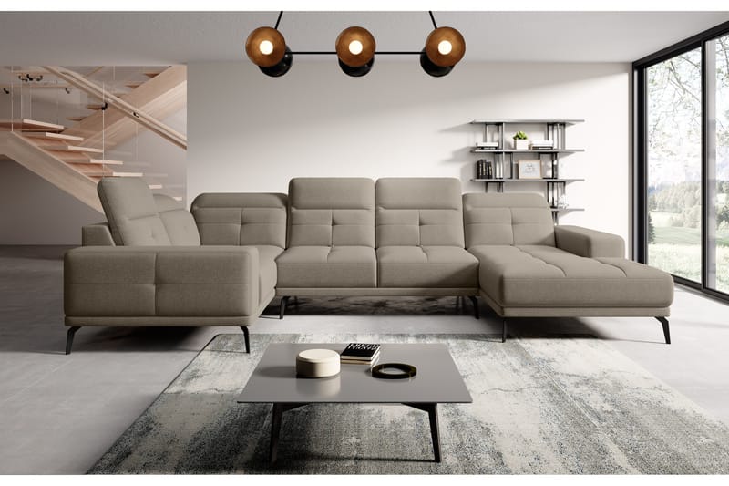 Hagglund Hjørnesofa m. Chaiselong - Beige - Hjørnesofa med chaiselong - Hjørnesofa