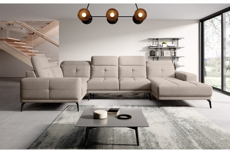 Hagglund Hjørnesofa m. Chaiselong - Beige - Hjørnesofa med chaiselong - Hjørnesofa