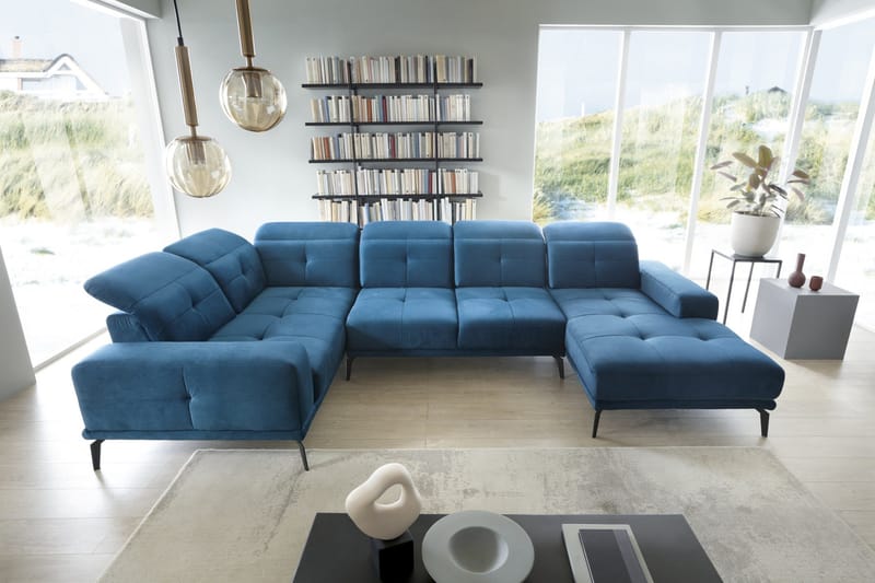 Hagglund Hjørnesofa m. Chaiselong - Blå - Møbler - Sofaer - Hjørnesofa - Hjørnesofa med chaiselong