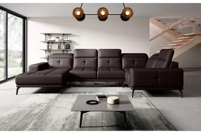 Hagglund Hjørnesofa m. Chaiselong, Brun