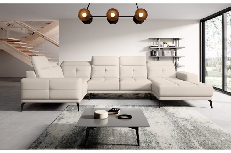 Hagglund Hjørnesofa m. Chaiselong, Cremehvid