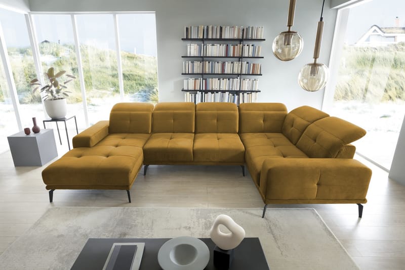 Hagglund Hjørnesofa m. Chaiselong - Gul - Møbler - Sofaer - Hjørnesofa - Hjørnesofa med chaiselong