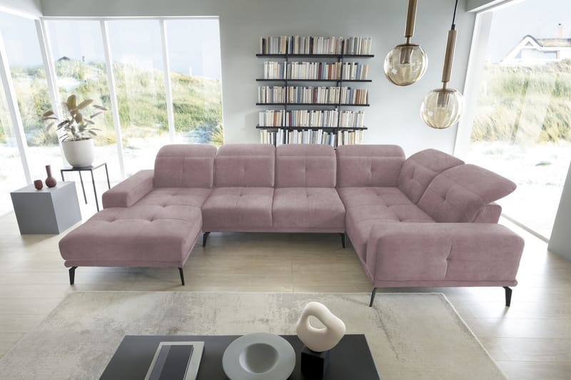 Hagglund Hjørnesofa m. Chaiselong - Lys Lyserød - Møbler - Sofaer - Hjørnesofa - Hjørnesofa med chaiselong