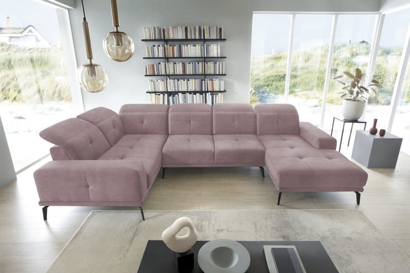 Hagglund Hjørnesofa m. Chaiselong - Lys Lyserød - Møbler - Sofaer - Hjørnesofa - Hjørnesofa med chaiselong