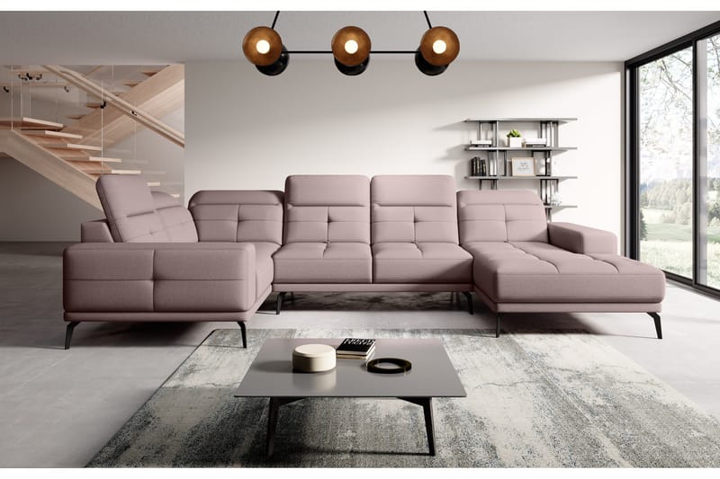 Hagglund Hjørnesofa m. Chaiselong - Lys Lyserød - Møbler - Sofaer - Hjørnesofa - Hjørnesofa med chaiselong