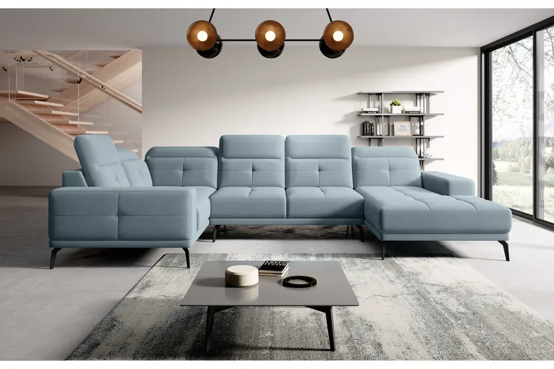 Hagglund Hjørnesofa m. Chaiselong - Lyseblå - Møbler - Sofaer - Hjørnesofa - Hjørnesofa med chaiselong