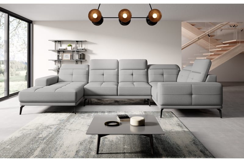 Hagglund Hjørnesofa m. Chaiselong, Lysegrå