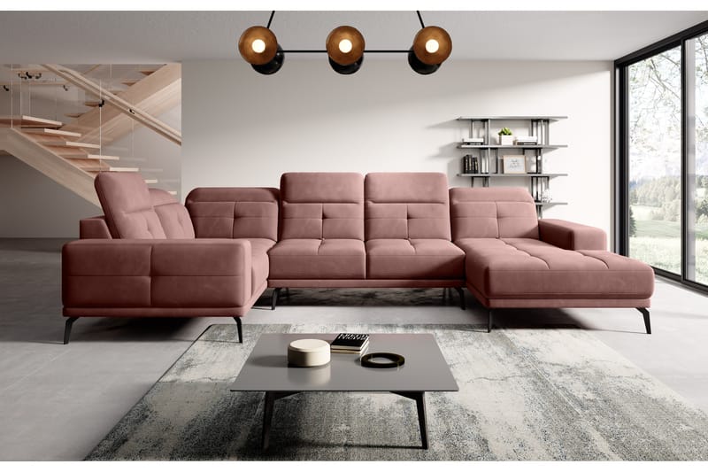 Hagglund Hjørnesofa m. Chaiselong - Lyserød - Møbler - Sofaer - Hjørnesofa - Hjørnesofa med chaiselong
