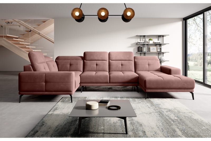 Hagglund Hjørnesofa m. Chaiselong - Lyserød - Møbler - Sofaer - Hjørnesofa - Hjørnesofa med chaiselong