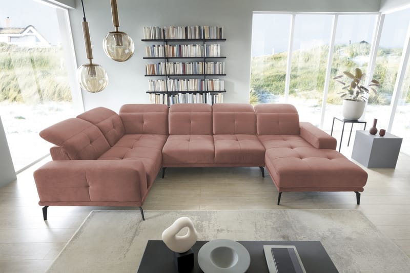 Hagglund Hjørnesofa m. Chaiselong - Lyserød - Møbler - Sofaer - Hjørnesofa - Hjørnesofa med chaiselong