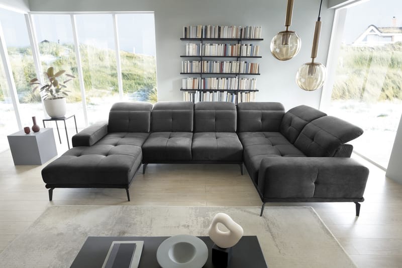 Hagglund Hjørnesofa m. Chaiselong - Mørkegrå - Møbler - Sofaer - Hjørnesofa - Hjørnesofa med chaiselong