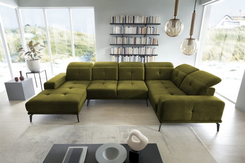 Hagglund Hjørnesofa m. Chaiselong - Olivengrøn - Møbler - Sofaer - Hjørnesofa - Hjørnesofa med chaiselong