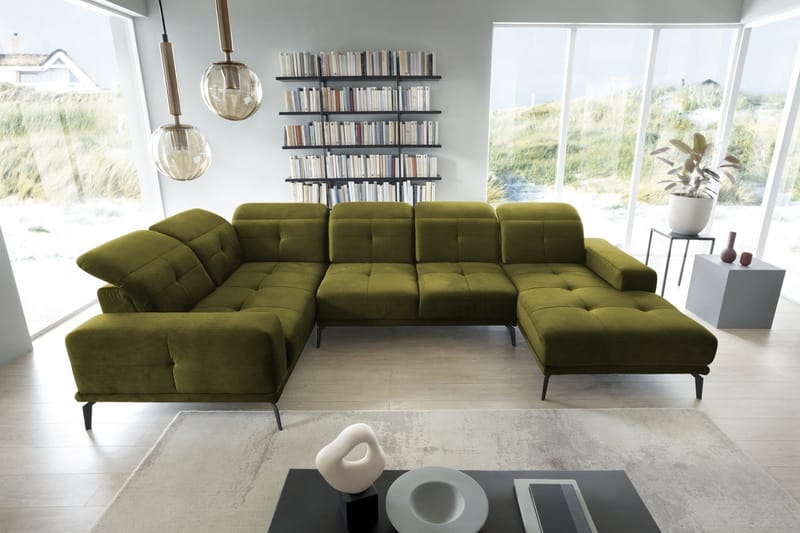 Hagglund Hjørnesofa m. Chaiselong - Olivengrøn - Møbler - Sofaer - Hjørnesofa - Hjørnesofa med chaiselong
